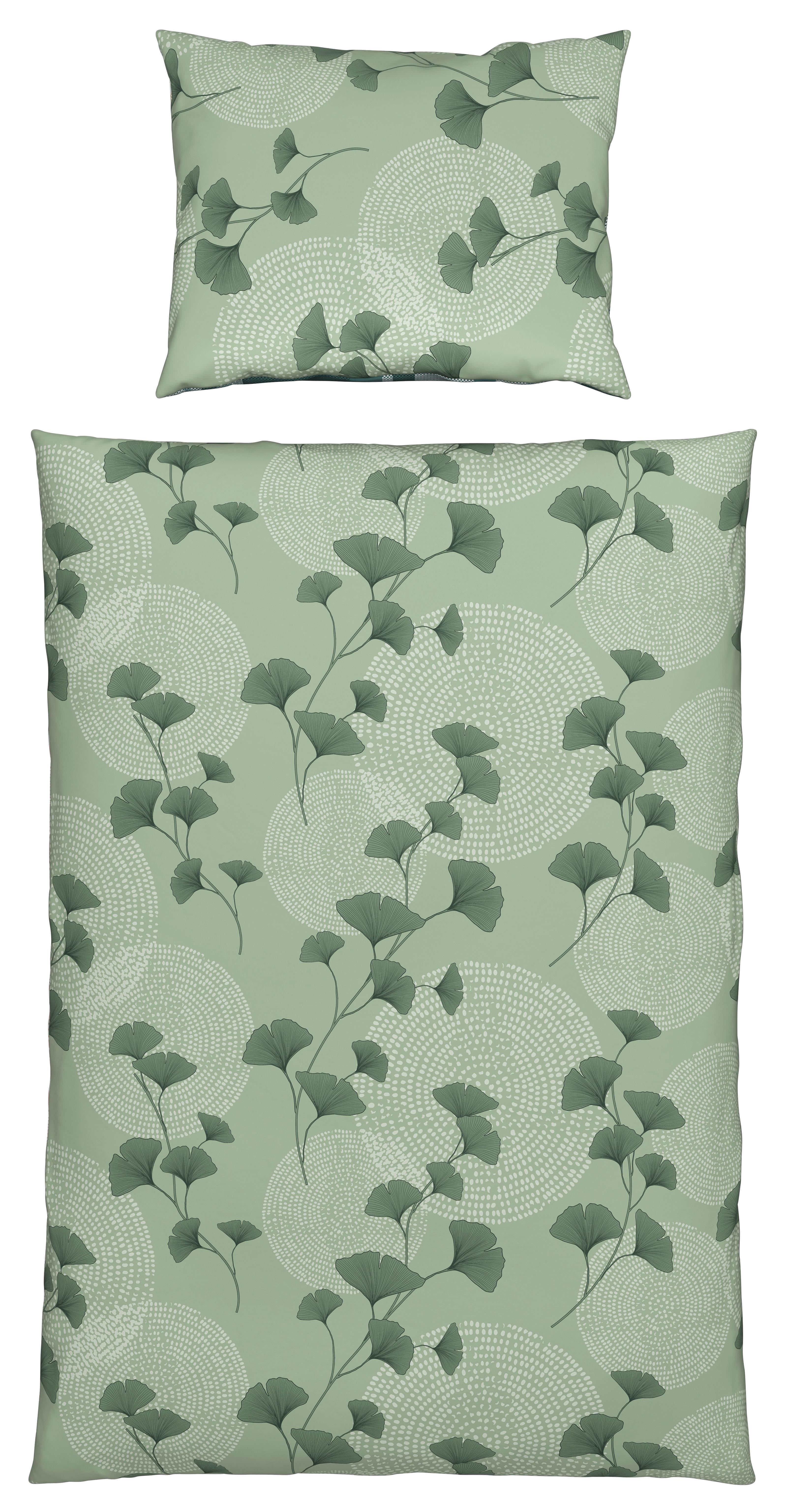 Bettwäsche 140x200 cm Kamila Renforce, Grün - Grün, ROMANTIK / LANDHAUS, Textil - James Wood