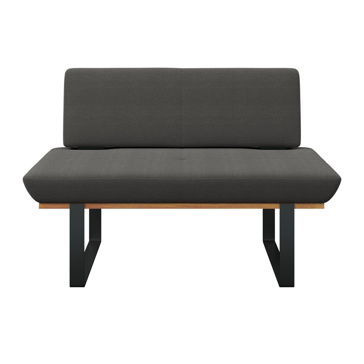 Sitzbank Tristan Webstoff schwarz, B: 130cm - Schwarz, MODERN, Holz/Textil (130/48/90cm) - James Wood