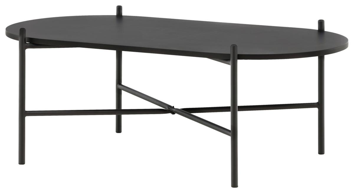 Couchtisch Pueblo - Schwarz, Design, Holzwerkstoff/Metall (120/60/45cm) - Livetastic