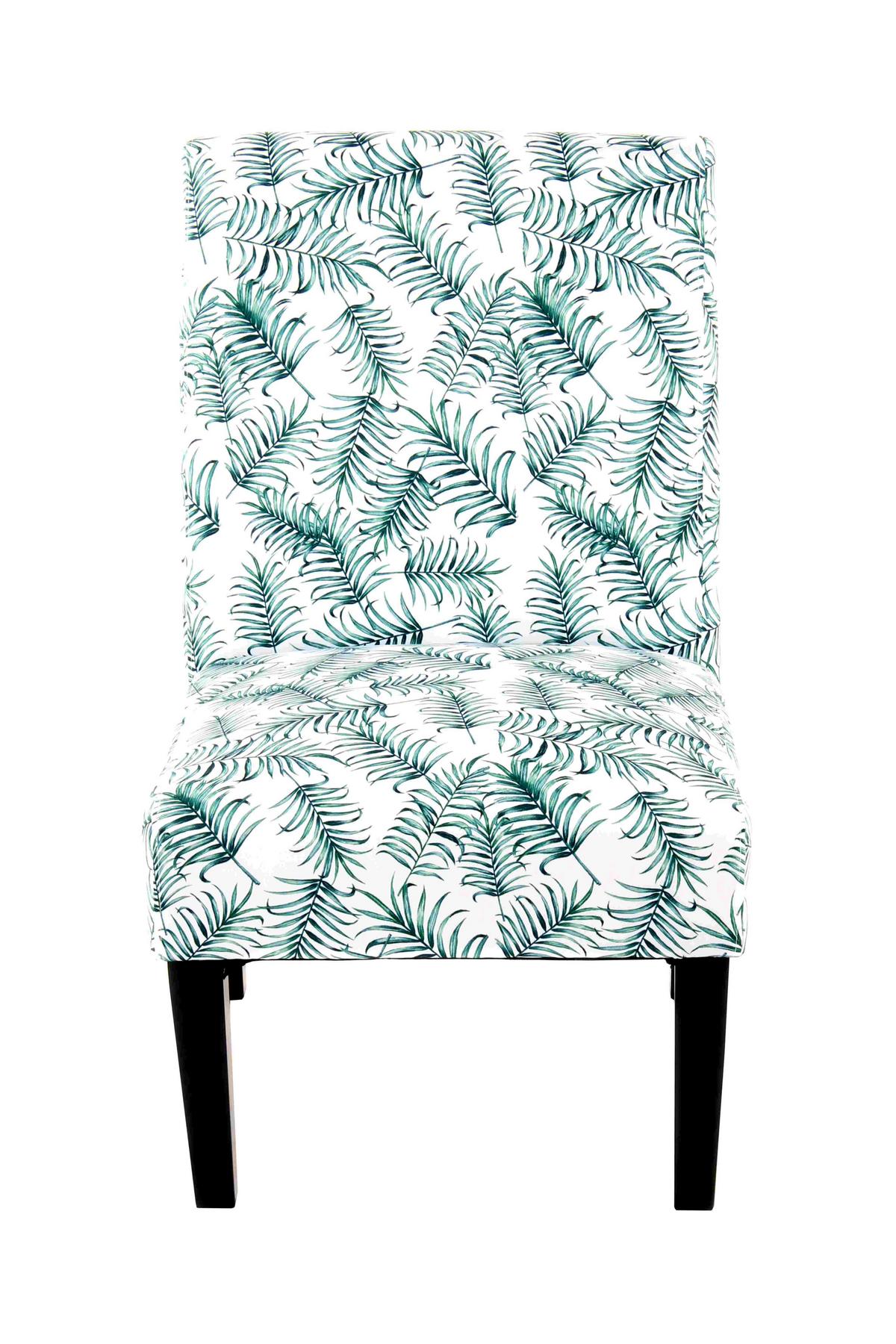 Stuhl Indira 100 Grün/Weiß - Schwarz/Weiß, Design, Holz/Textil (55/92/77cm) - Kayoom