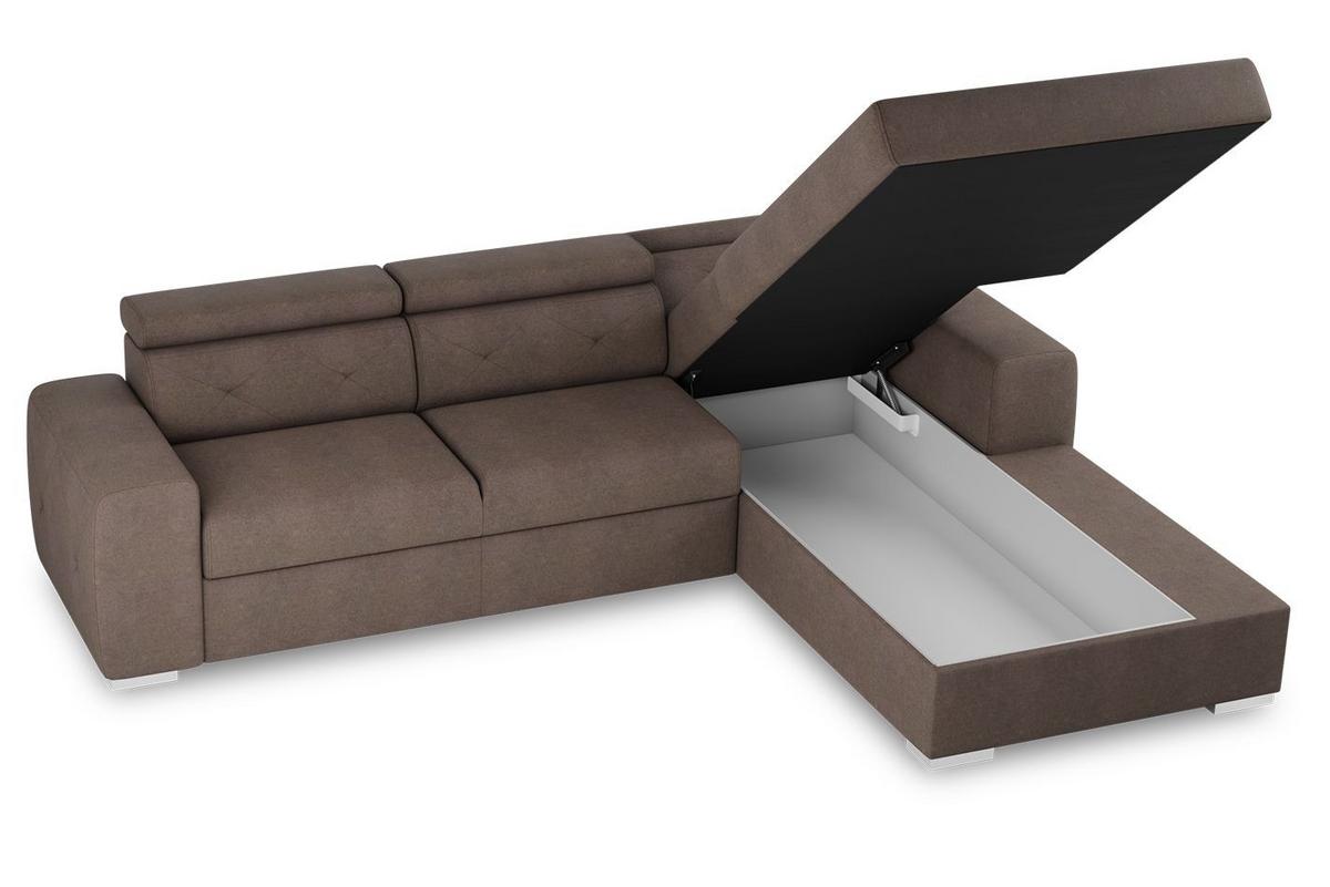 Ecksofa mit Schlaffunktion Madison Braun 195x296 cm - Braun, Design, Textil (195/296cm) - MID.YOU