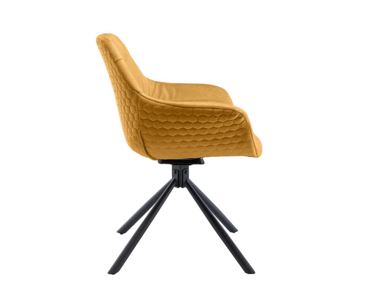 Armlehnstuhl Senfgelb B: 64 Cm - Senfgelb/Schwarz, MODERN, Textil/Metall (64/82/63cm) - Livetastic