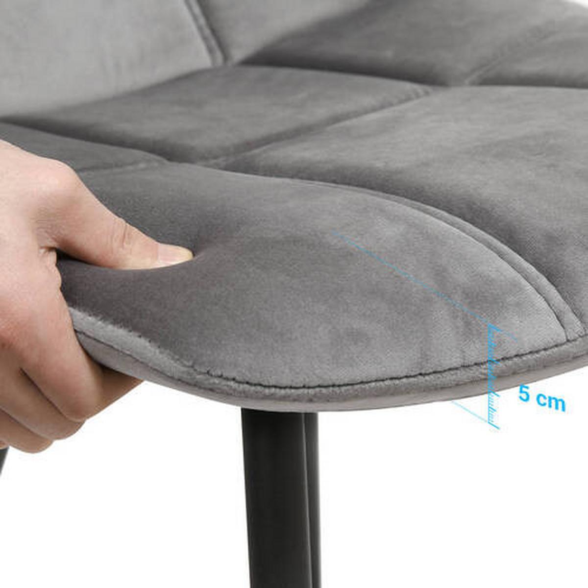 SADA ŽIDLÍ SONGMICS - šedá/černá, Trend, kov/textil (48,5/79/54cm) - Boxxx
