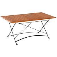 Gartentisch klappbar Holz/ Metall L: 160 cm - Graphitfarben/Naturfarben, KONVENTIONELL, Holz/Metall (160/90/73cm) - Gardenson
