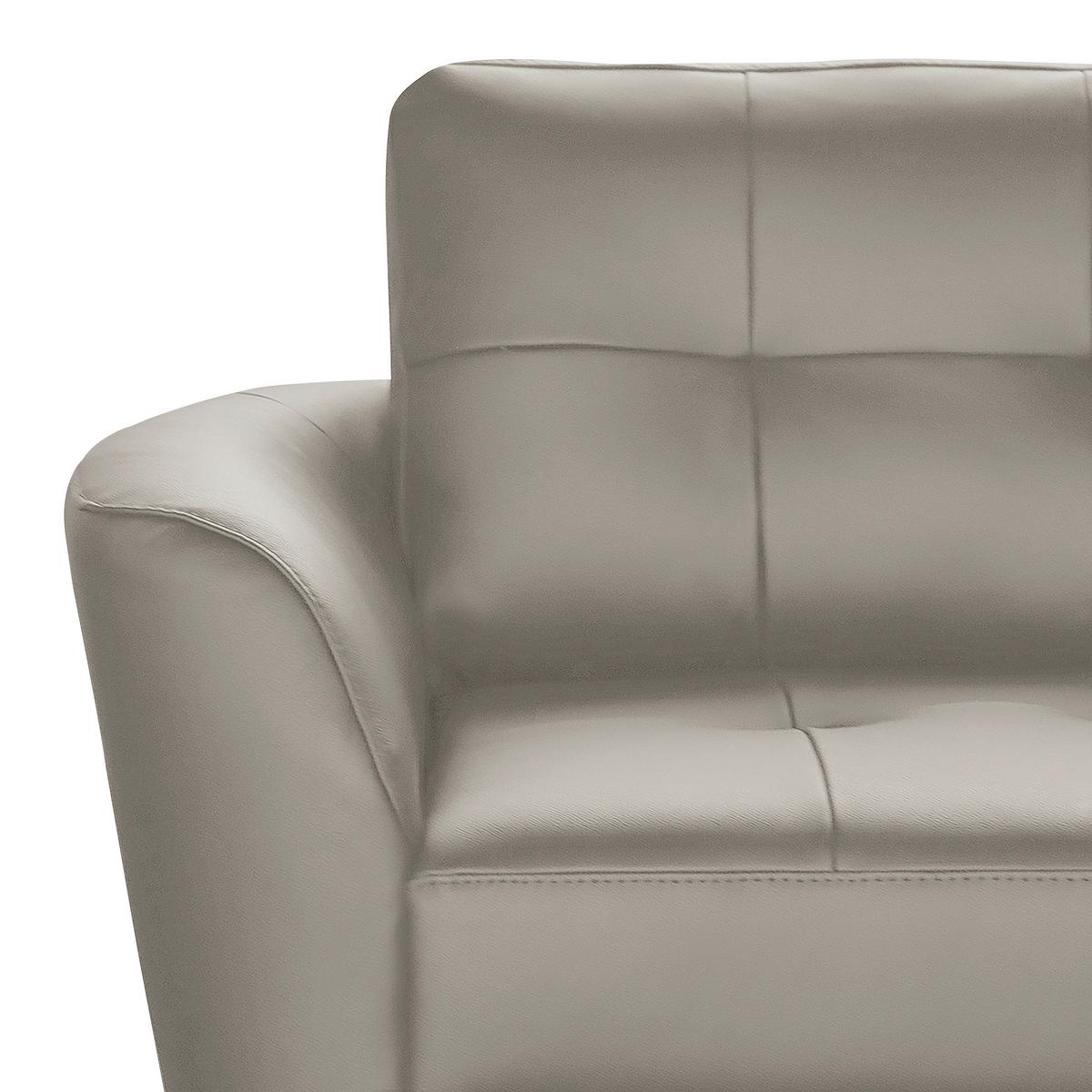Ecksofa Nordic Platinfarben S: 236x190 cm - Platinfarben/Buchefarben, Design, Leder/Textil (236/190cm) - Livetastic