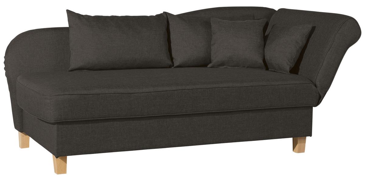 Recamiere Selma Braun Rechts mit Bettkasten+schlaffunktion - Dunkelbraun/Buchefarben, Design, Textil (190/88/82cm) - Max Winzer