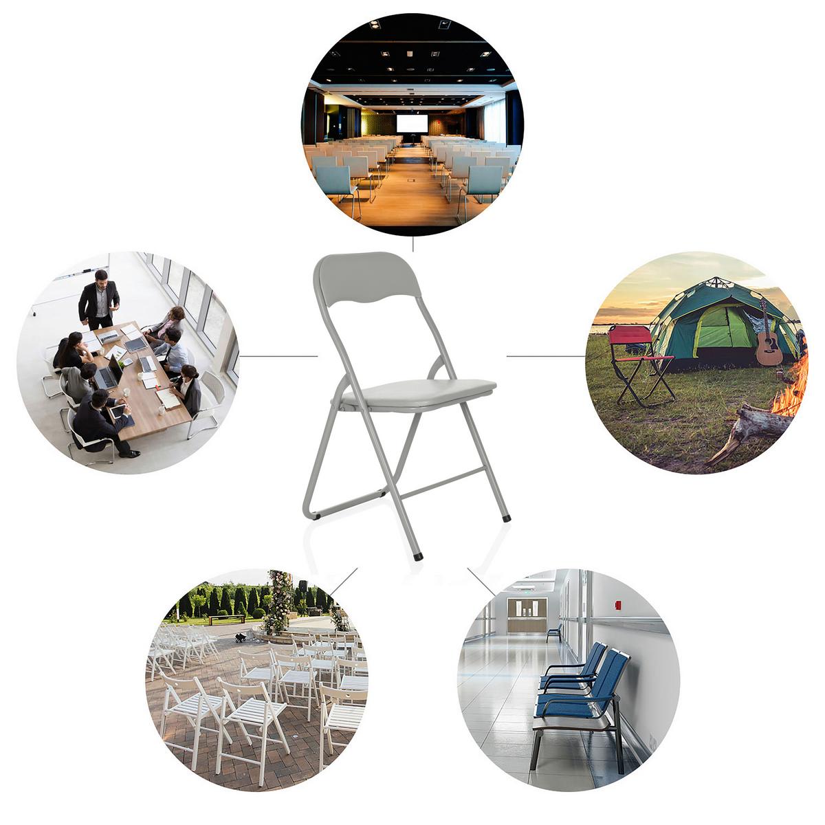 Klappstuhl Tudela Basic Grau B: 44 Cm - Grau, MODERN, Metall (44/81/48cm) - MID.YOU