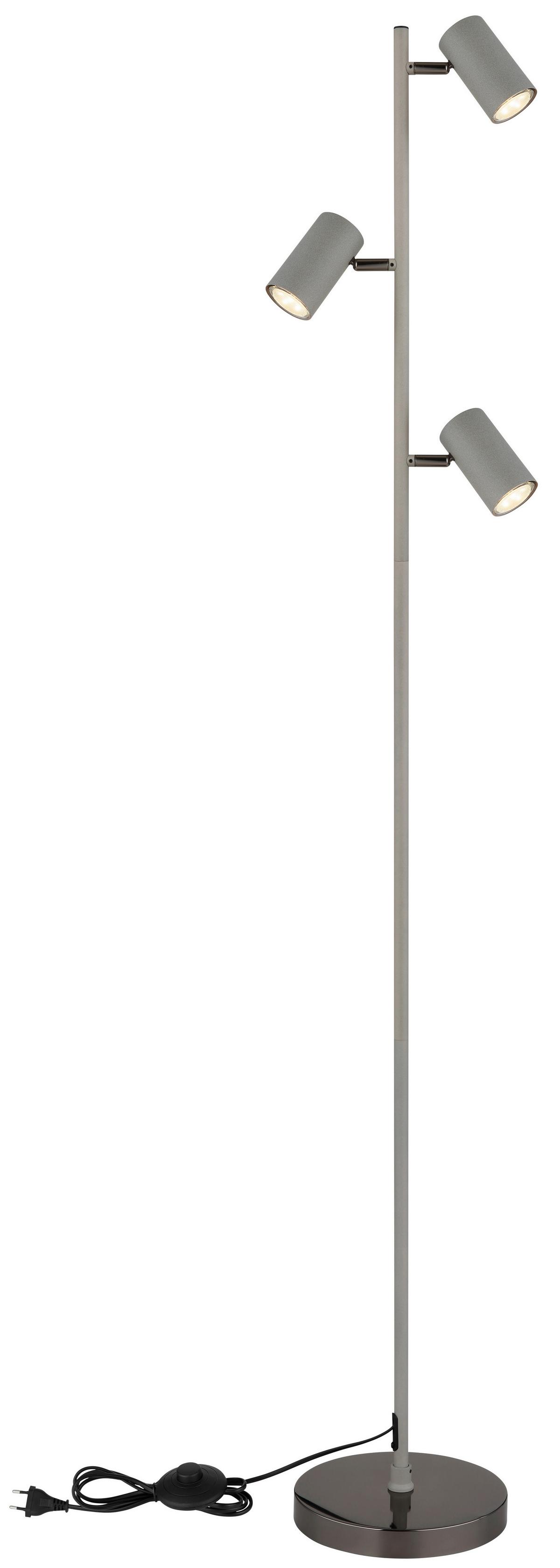 Stehleuchte 57911ss - Schwarzchrom/Grau, Design, Kunststoff/Metall (21,5/23/154cm) - Globo