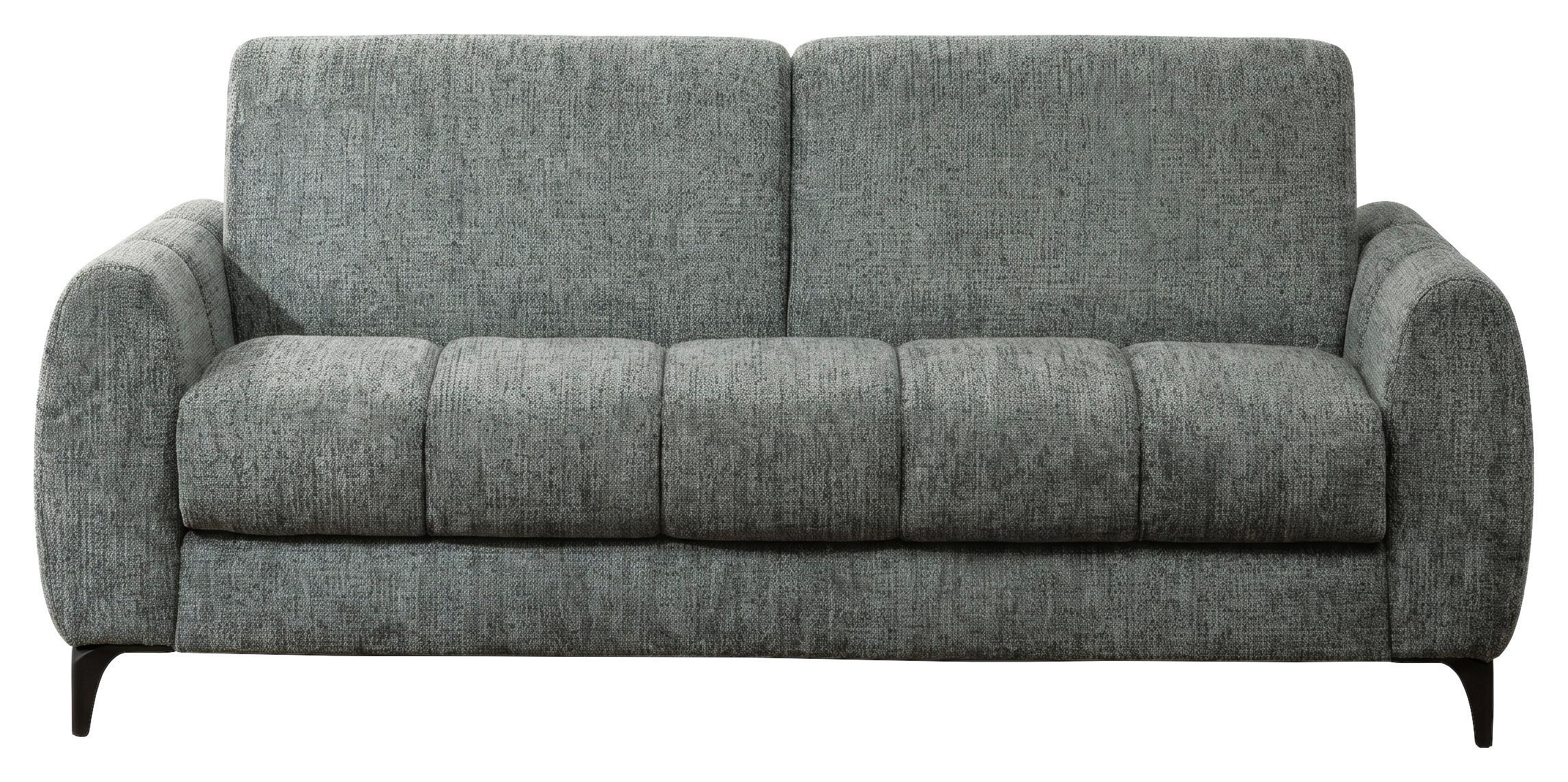 Schlafsofa inkl. Bettfunktion Webstoff blau, B:206 cm - Blau/Schwarz, MODERN, Holz/Textil (206/89/100cm)