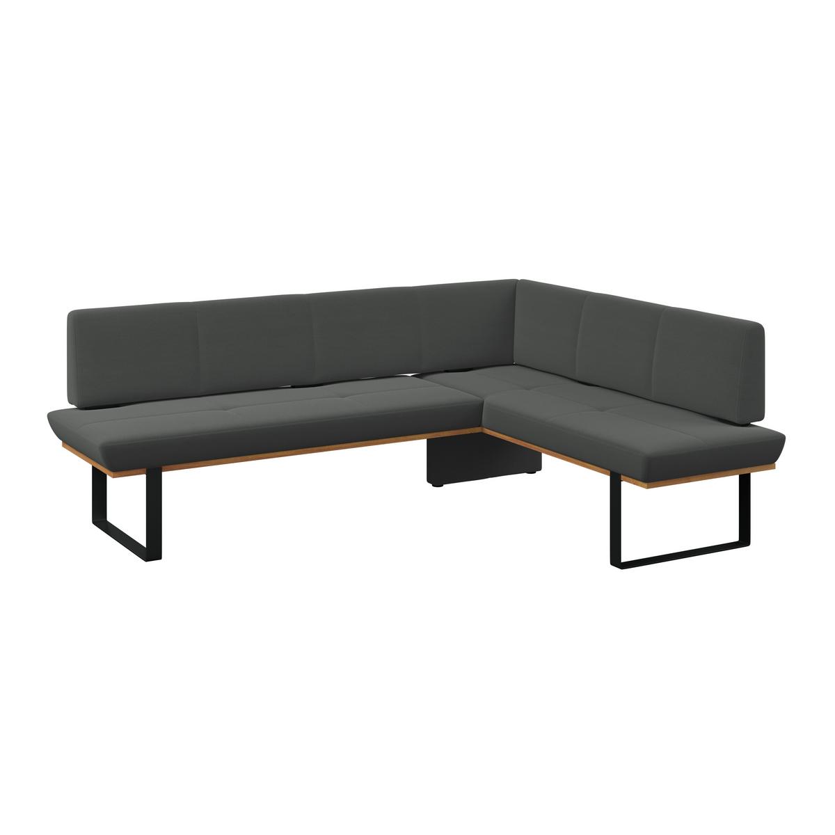 Eckbank Tristan Webstoff anthrazit,S:245x195cm - Anthrazit/Schwarz, MODERN, Holz/Textil (245/195cm) - James Wood