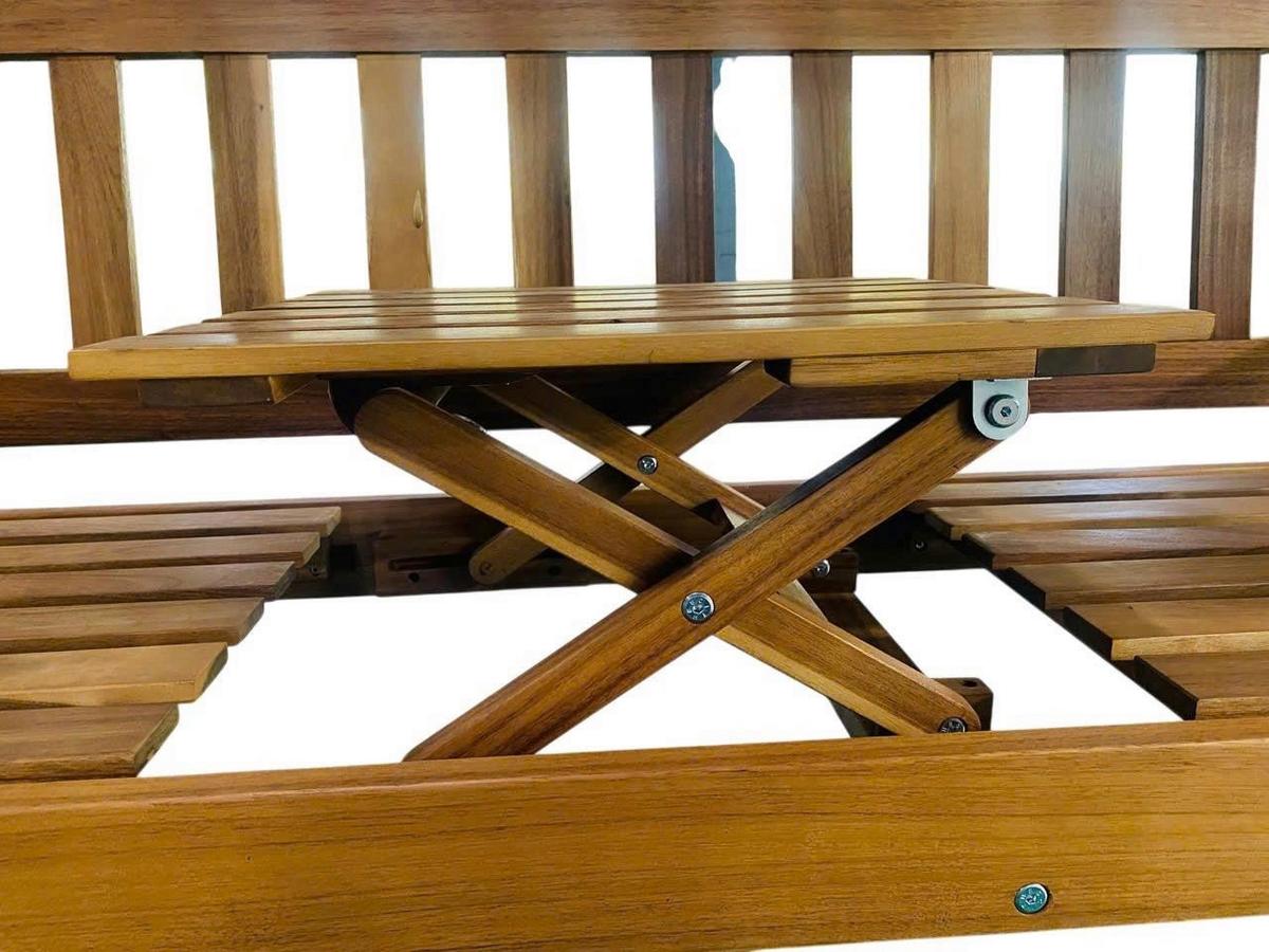 2-Sitzer mit Bank LxBxH: ca. 153x57x88 cm - Akaziefarben, Basics, Holz (153/57/88cm) - Prestige Home