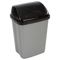 Schwingdeckeleimer Julien 26 L Kunststoff Grau/Schwarz - Schwarz/Grau, Basics, Kunststoff (26,3/50,3/33,5cm) - Homezone
