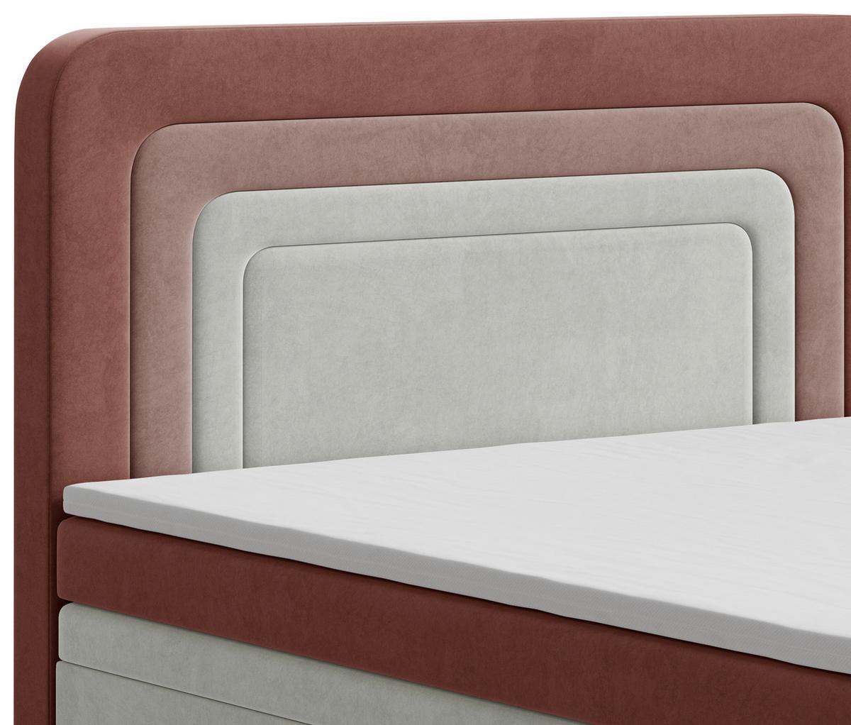 Boxbett Nest Lf: 180x200 Creme/Rosa/Beere - Beere/Creme, MODERN, Holz/Kunststoff (180/200cm) - MID.YOU