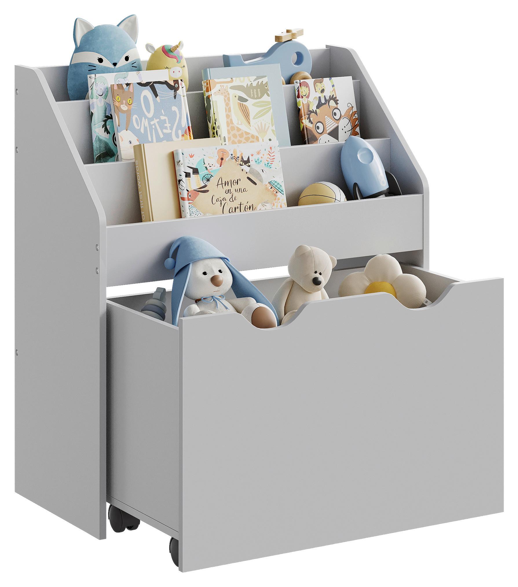 Kinderregal Toy Storage Shelf Grau B: 62,5 cm - Grau, MODERN, Holzwerkstoff (62,5/70/29,5cm) - MID.YOU