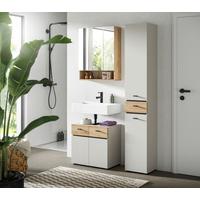 Badezimmer Aqua Kaschmir/Eichefarben B: 92cm - Kaschmir/Eichefarben, Trend, Glas/Holzwerkstoff (92cm) - MID.YOU