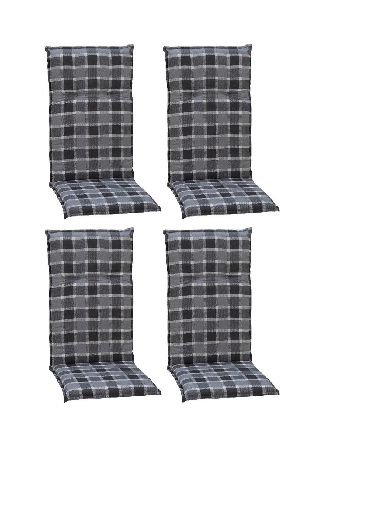 Hochlehner Auflage 4er-set Belgrad 118x50x6cm Grau - Grau, Basics, Textil (118/50/6cm) - Gardenson