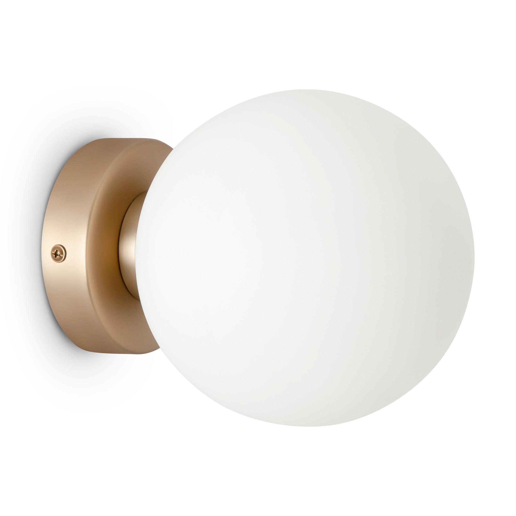 WANDLEUCHTE BASIC FORM - Goldfarben/Weiß, Trend, Glas/Metall (15/15/18cm) - MAYTONI