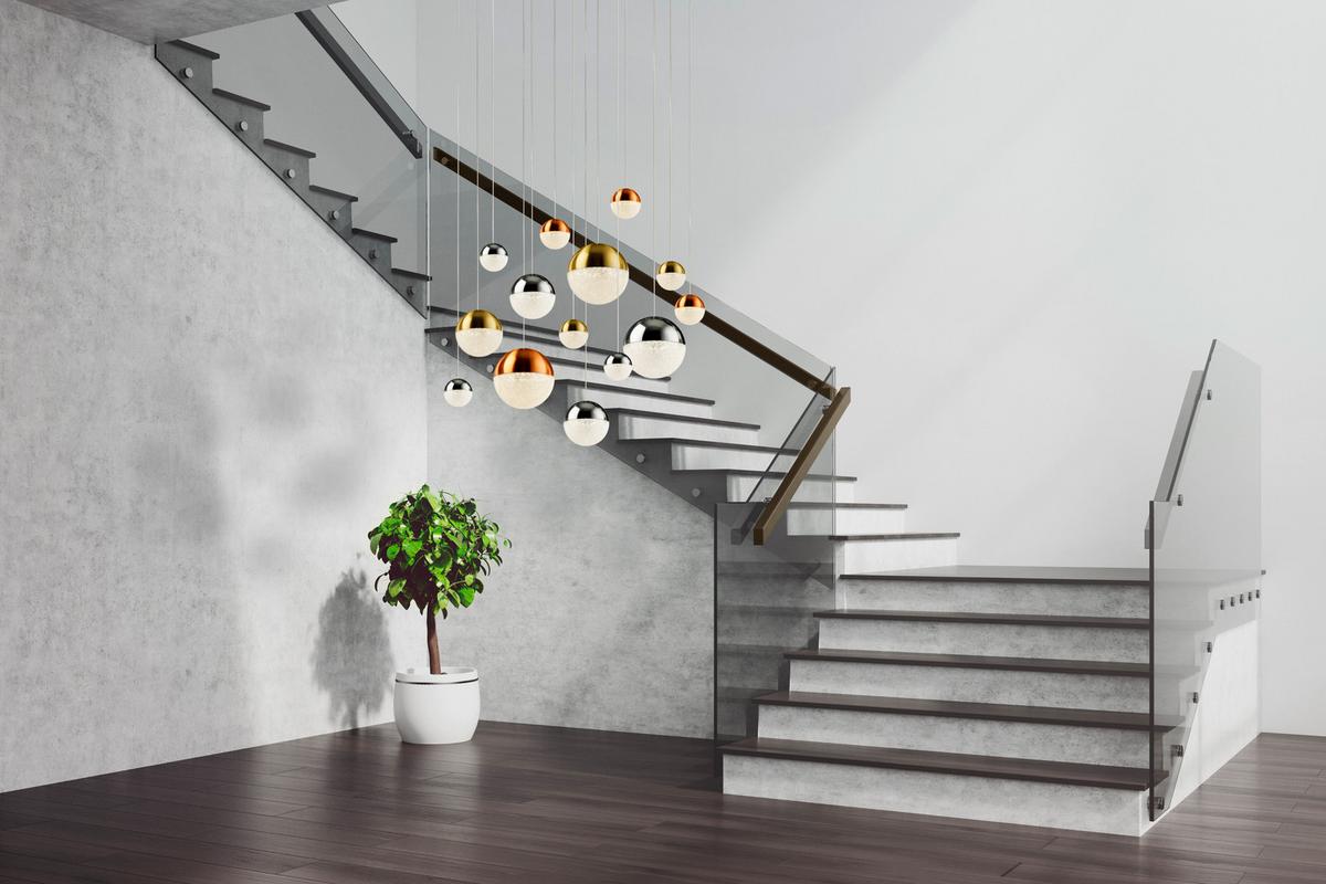 Led Függeszték 4514-14 - krómszínű, Design, üveg/textil (70/300cm)