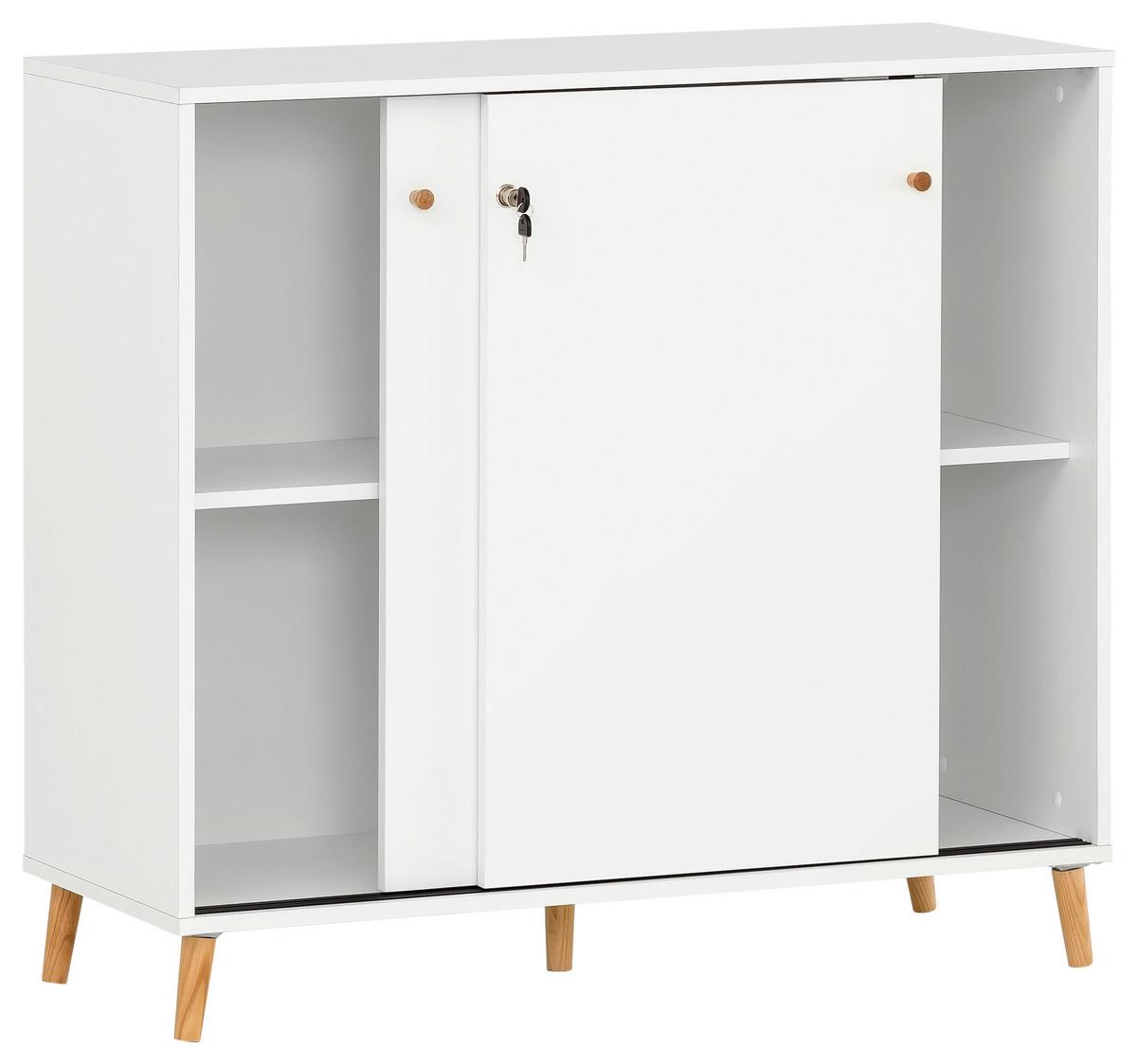 Aktenschrank Serie 500 Weiß B: 100,1 cm - Weiß, MODERN, Holzwerkstoff (100,1/92,6/41cm) - MID.YOU