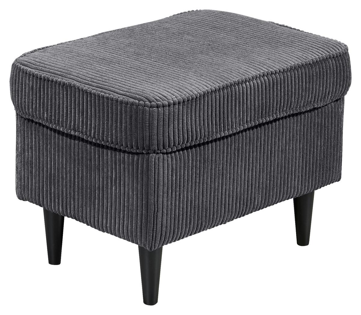 Hocker Oskar Dunkelgrau B: 63 Cm - Dunkelgrau/Schwarz, Basics, Textil (63/43/42cm) - MID.YOU