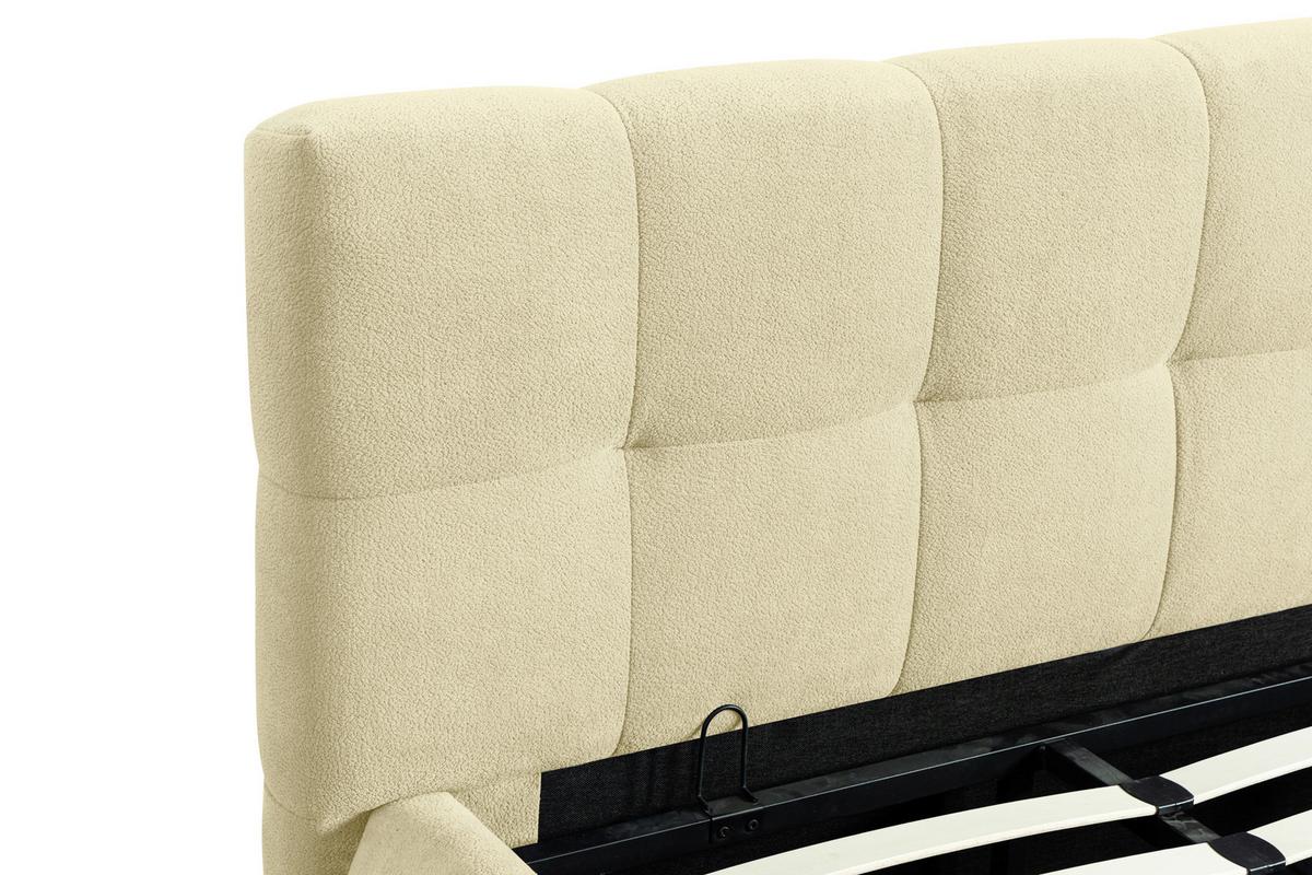 Polsterbett Natalia Beige B: 208 Cm - Beige/Schwarz, Design, Holzwerkstoff/Textil (208/90/228cm) - Livetastic