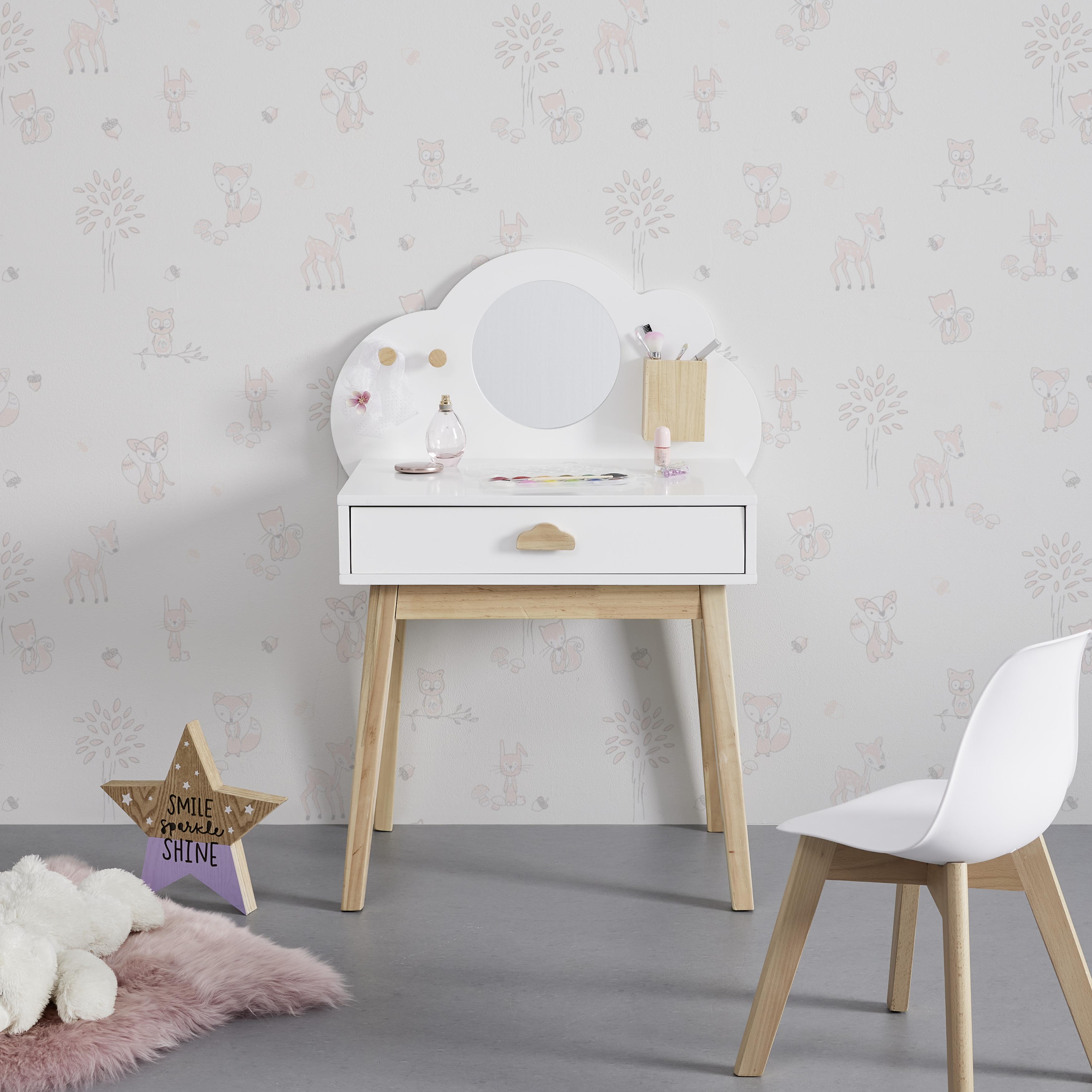 Dětský Stůl Poppy - bílá/přírodní barvy, Moderní, dřevo/kompozitní dřevo (70/96/43cm) - Bessagi Kids