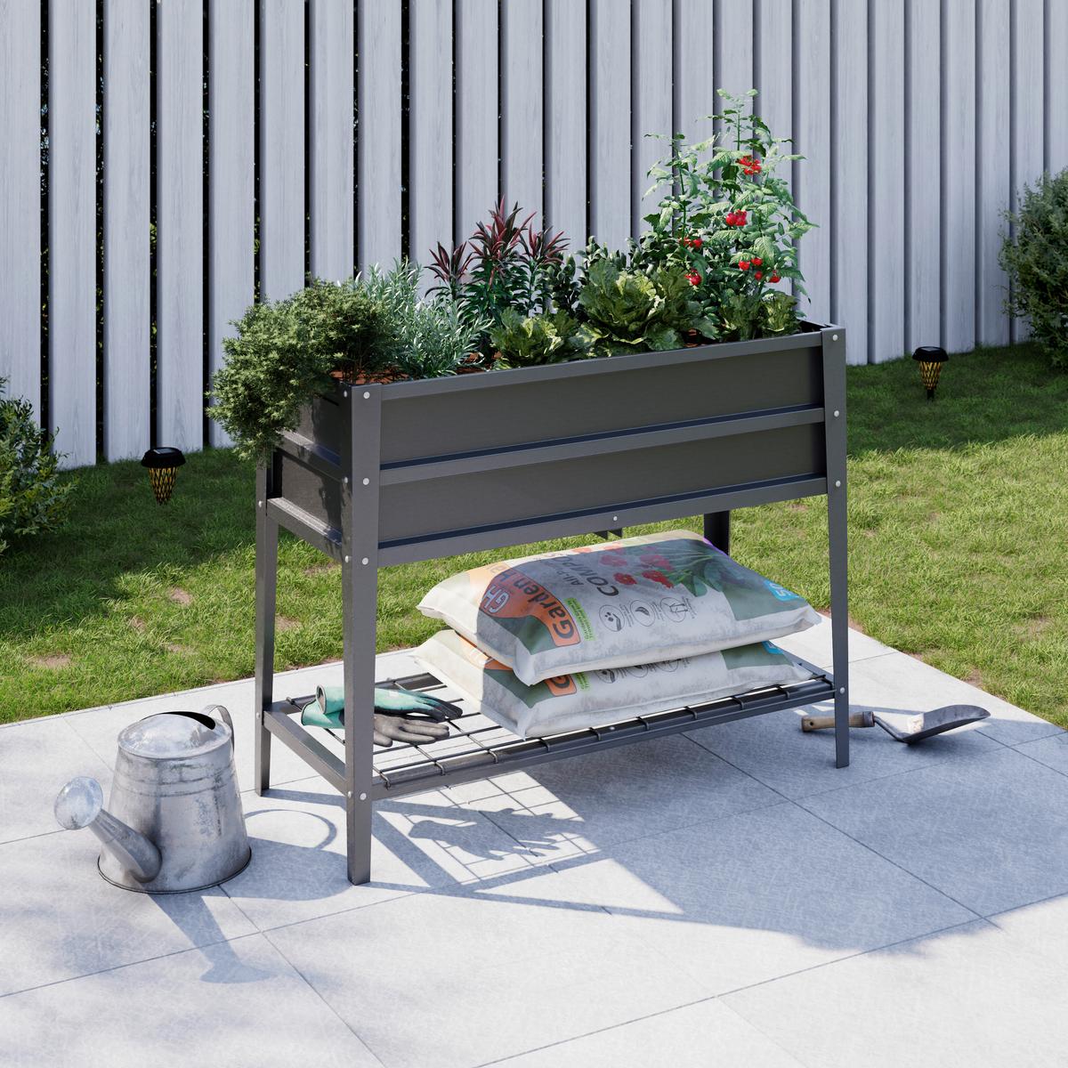 Hochbeet Robus - Anthrazit, MODERN, Metall (100/80/40cm) - Luca Bessoni