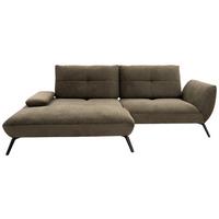 Ecksofa Dover erweiterbar Olivgrün 191-207x273cm - Schwarz/Olivgrün, Trend, Holzwerkstoff/Textil (191-207/273cm)