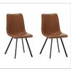 Stuhl-set Liano Cognac, B: 45,5 Cm - Cognac/Schwarz, MODERN, Textil/Metall (45,5/89,5/60cm) - MID.YOU