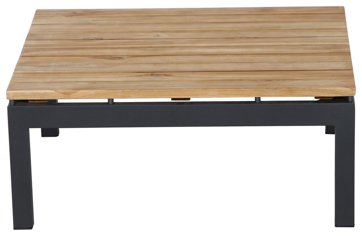 Loungetisch H16598 - Anthrazit/Teakfarben, MODERN, Holz/Metall (73,5/73,5/31,5cm) - Siena Garden
