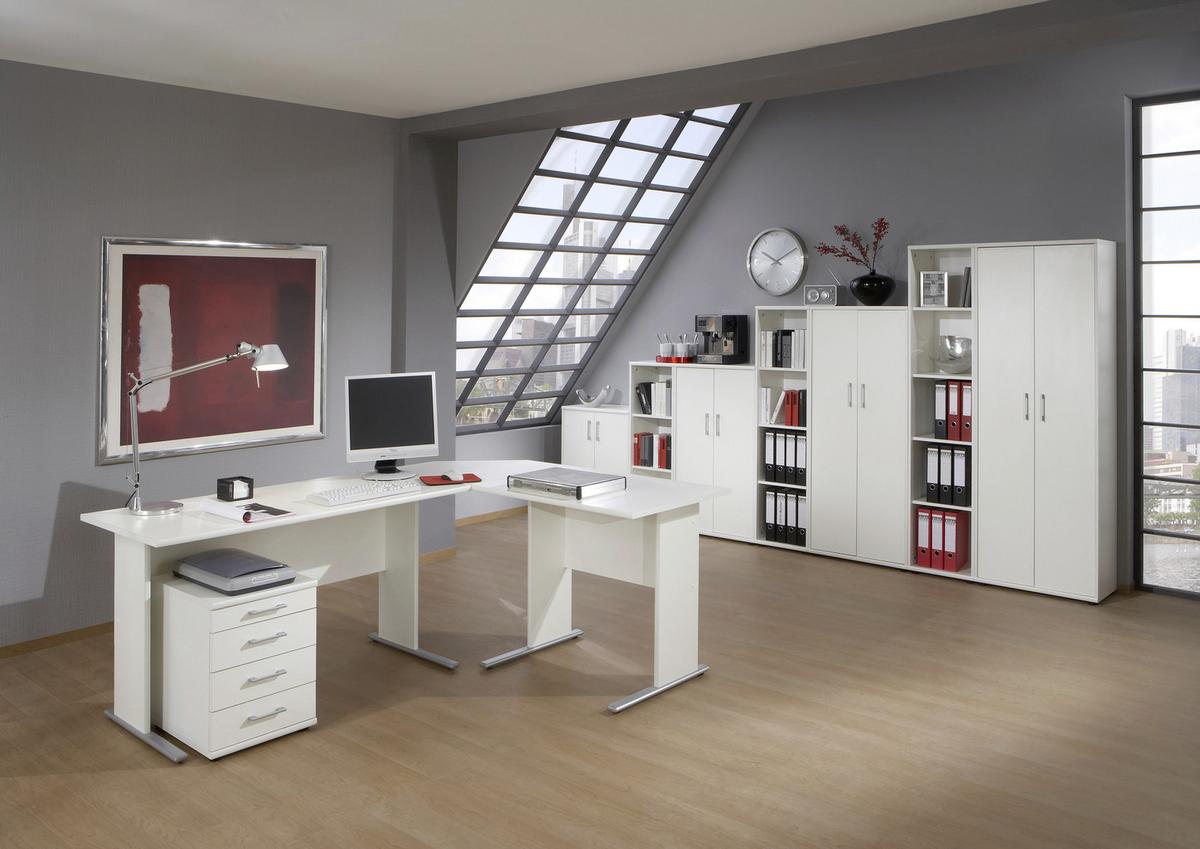 Aktenschrank Serie Weiß B: 65,1 cm - Weiß, Basics, Holzwerkstoff (65,1/146,9/34,5cm) - MID.YOU