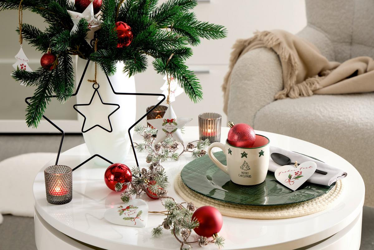 Christbaumkugel-Set Lisa - Rot, KONVENTIONELL, Kunststoff - Luca Bessoni