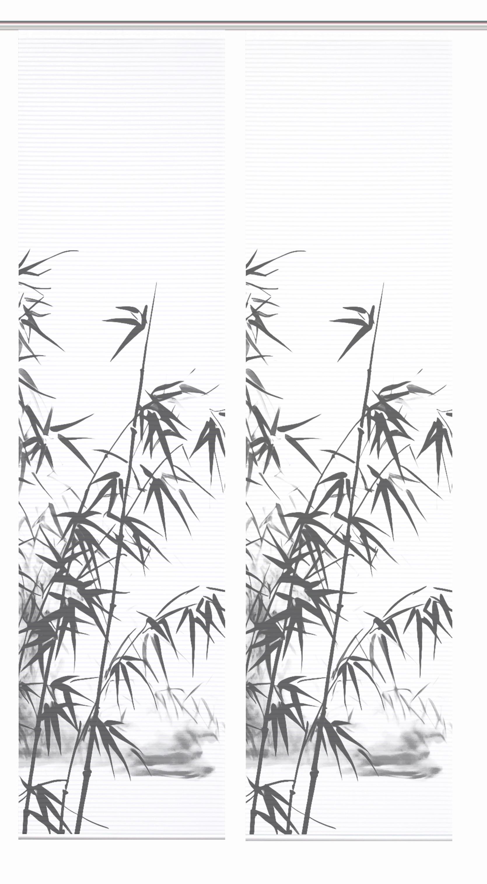 Flächenvorhang Rufus 2er Set - Grau Hochglanz/Weiß, Natur, Textil (60/245cm)