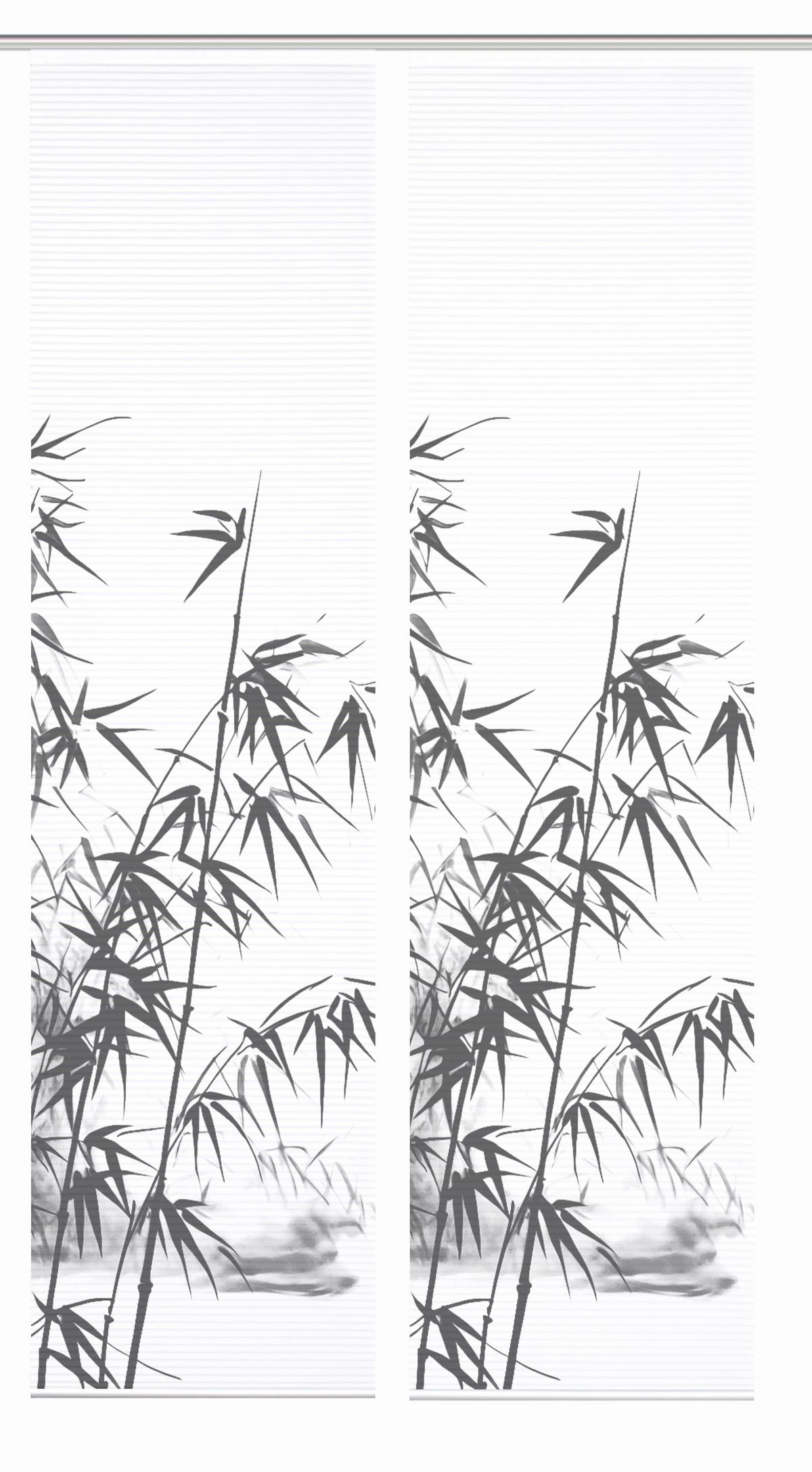 Flächenvorhang Rufus 2er Set - Grau Hochglanz/Weiß, Natur, Textil (60/245cm)