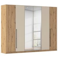 Kleiderschrank Safari mit Spiegel B: 271 cm - Champagner/Eiche Artisan, KONVENTIONELL, Holzwerkstoff (271/229/54cm)