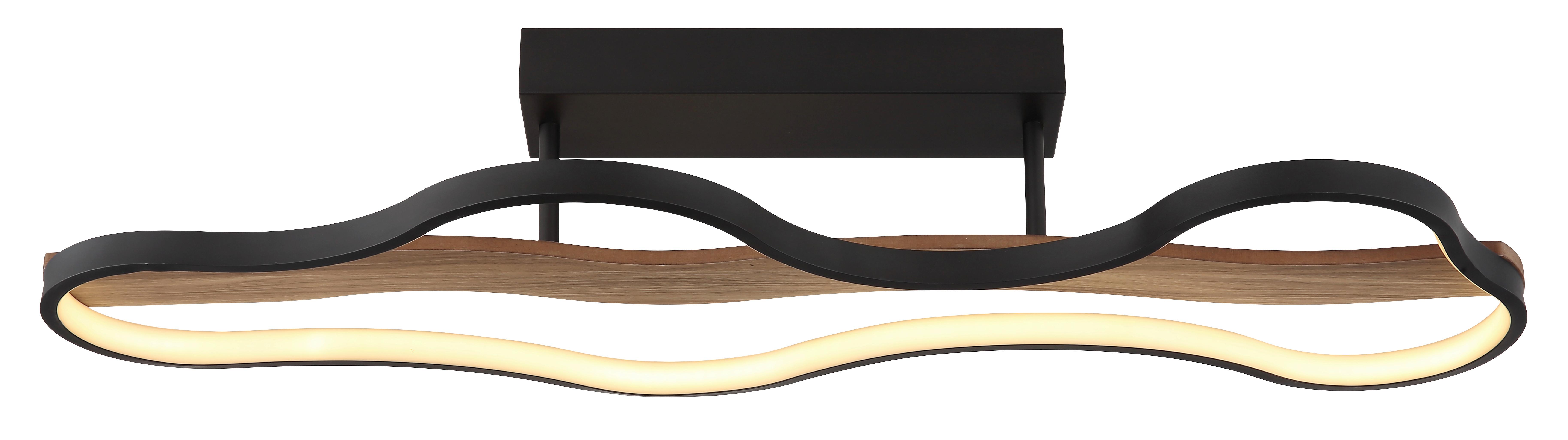 LED-Deckenleuchte 67181d - Dunkelbraun/Opal, Natur, Holz/Kunststoff (80,6/29/15cm) - Globo