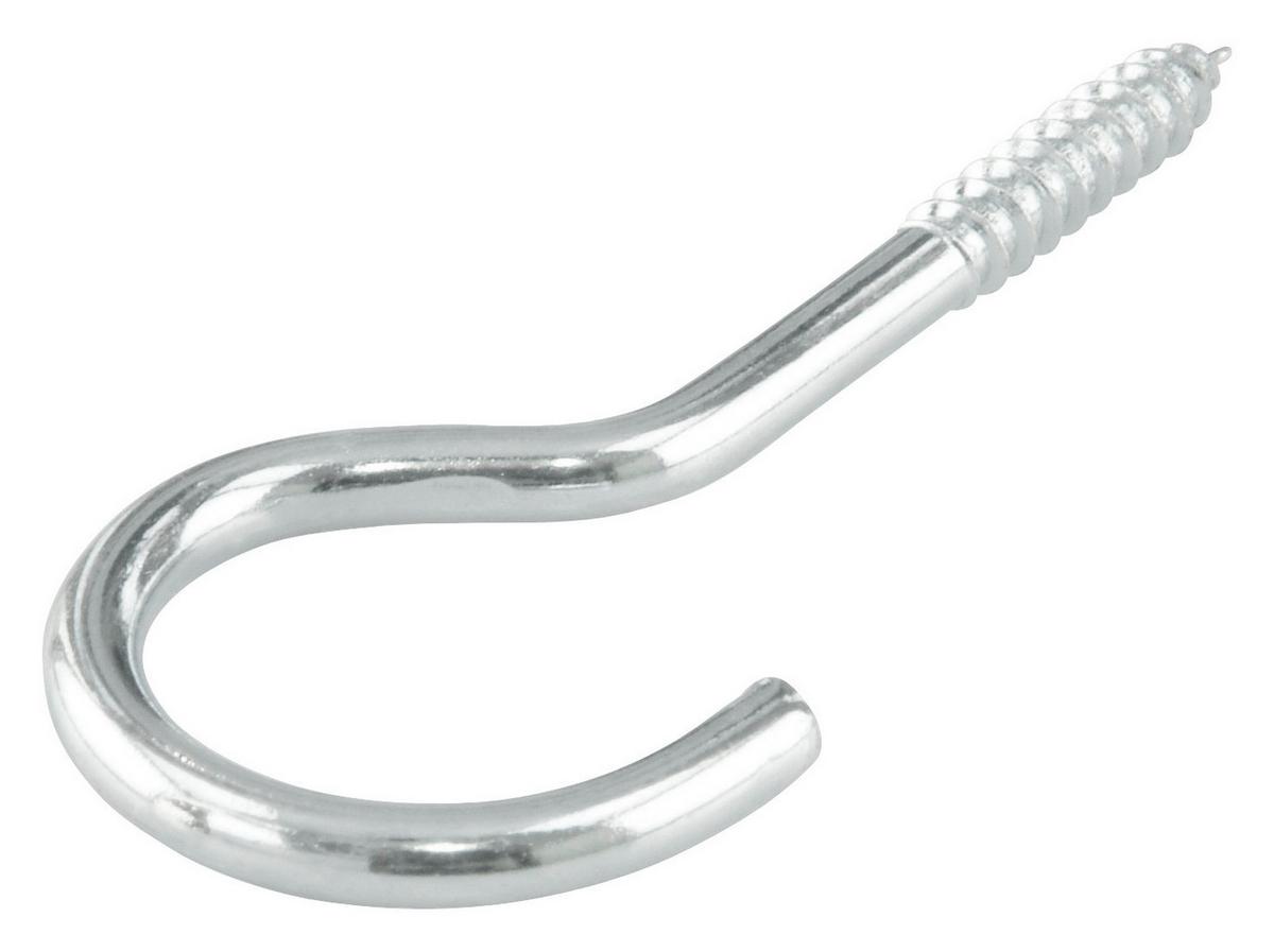 Schraubhaken Gebogen Stahl L: 8 cm 4 Stk. In Box - Silberfarben, Metall (8cm) - Suki