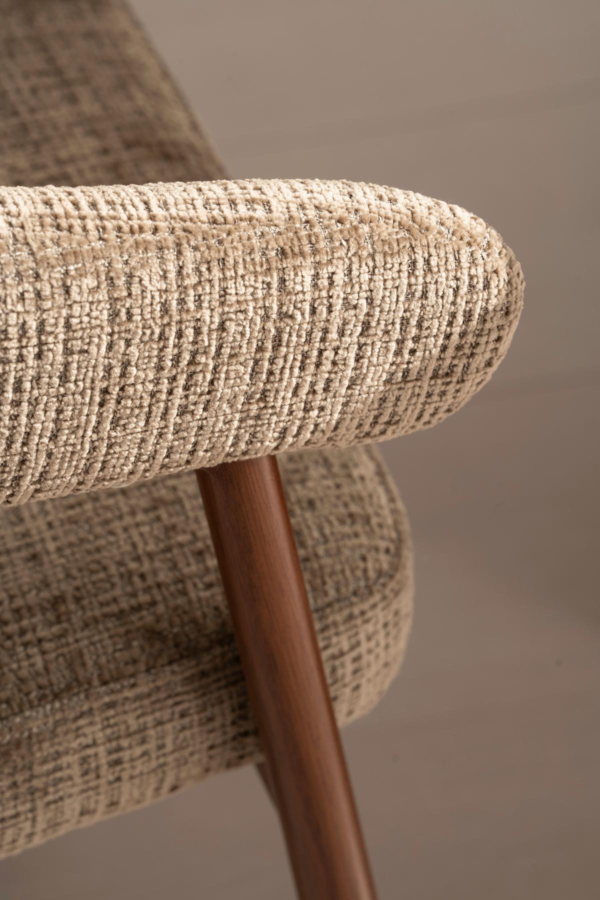 Armlehnstuhl Flora Braun/Walnussfarben B: 56 cm - Walnussfarben/Braun, MODERN, Holz/Textil (56/77/58cm) - Livetastic
