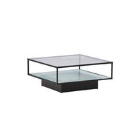 Couchtisch Maglehem - Schwarz, Design, Glas/Metall (90/90/38cm) - Livetastic