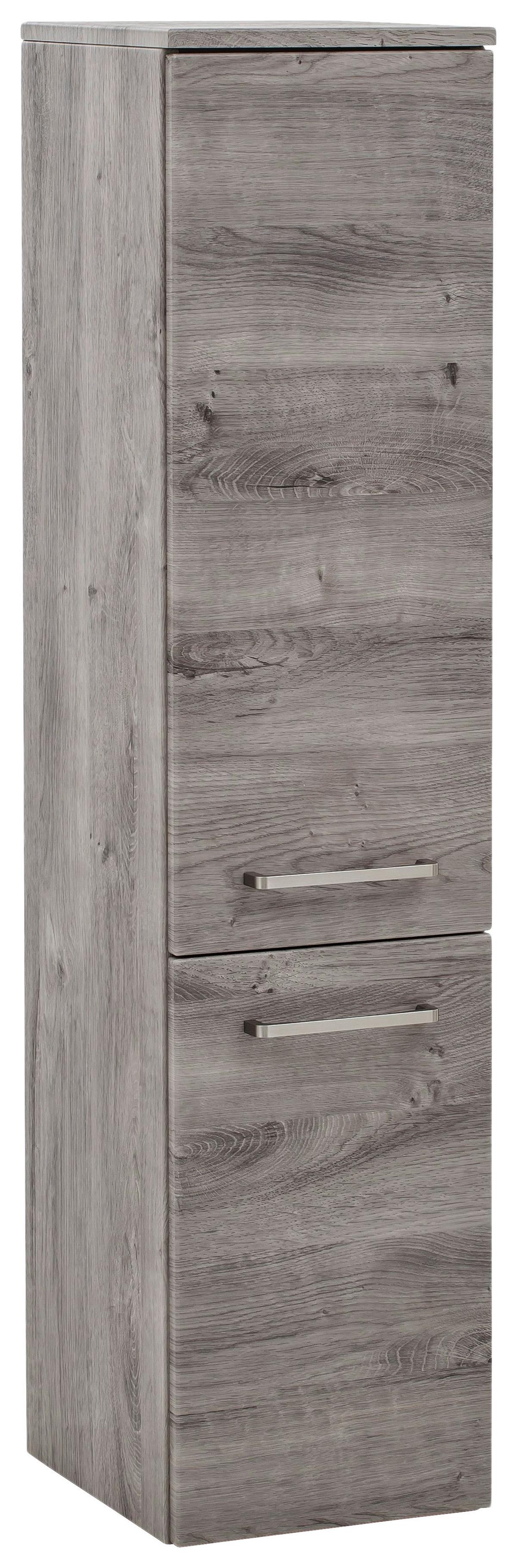 Badmöbel-Set 3-Tlg. Stockholm B: 110 cm Weiß/Eiche Dekor - Eichefarben/Weiß, KONVENTIONELL, Glas/Holzwerkstoff (110cm) - Held