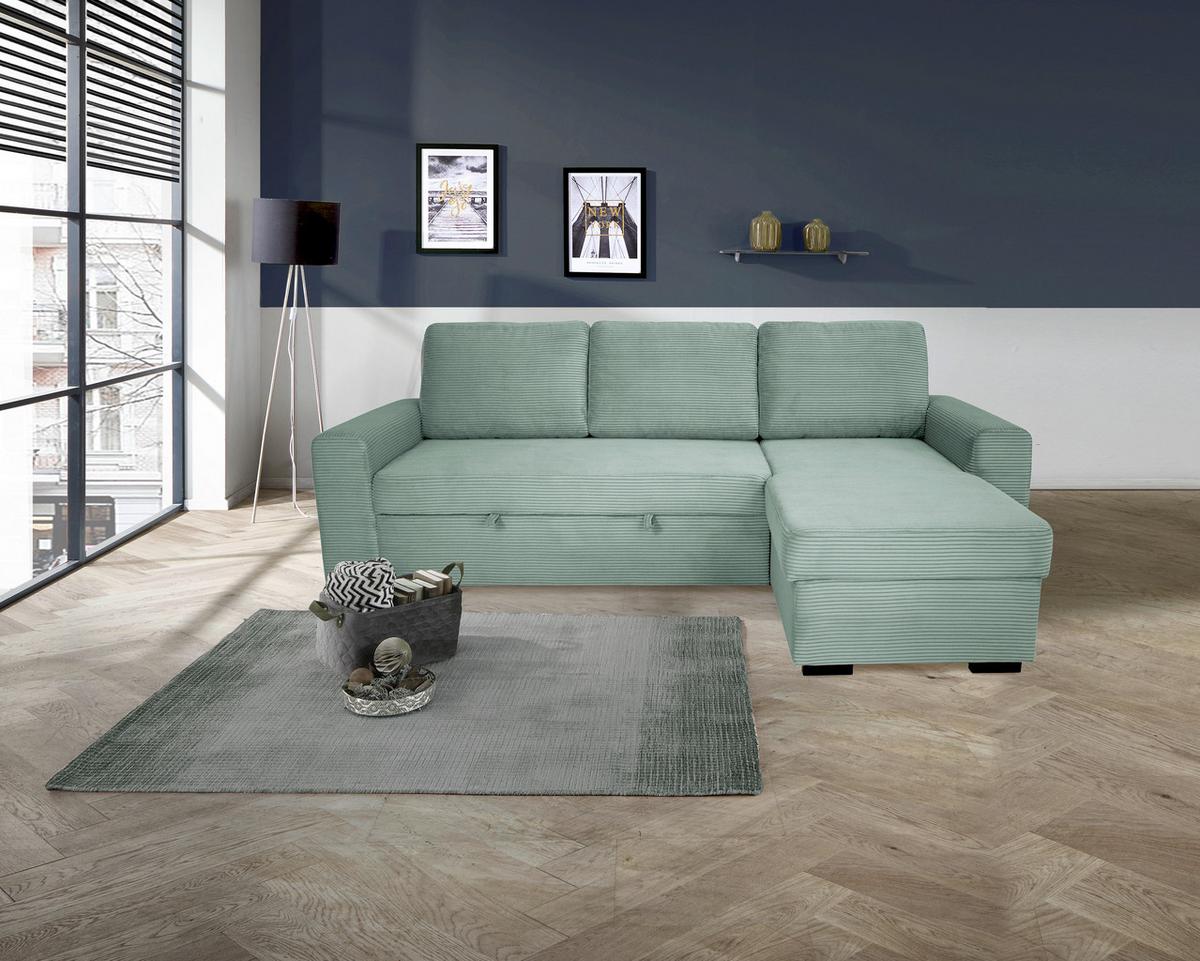 Sarokgarnitúra Tara - zsályazöld, Design, textil (245/158cm) - Best Price