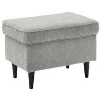 Hocker Oskar - Silberfarben/Schwarz, Basics, Holzwerkstoff/Textil (63/43/42cm) - MID.YOU