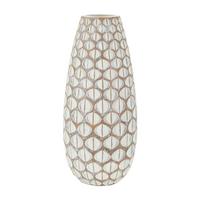 Vase Resin Tibet Weiß B: 20 Cm - Weiß, Basics, Kunststoff (20/45,5/20cm)