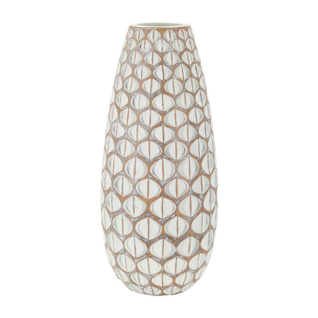 Vase Resin Tibet Weiß B: 20 cm