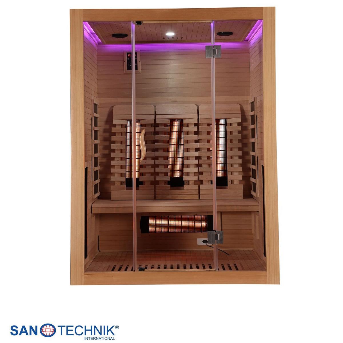 Infrarotkabine 3 Personen LBH: 150x120x200 - Naturfarben, KONVENTIONELL, Holz (150/120/200cm) - Sanotechnik