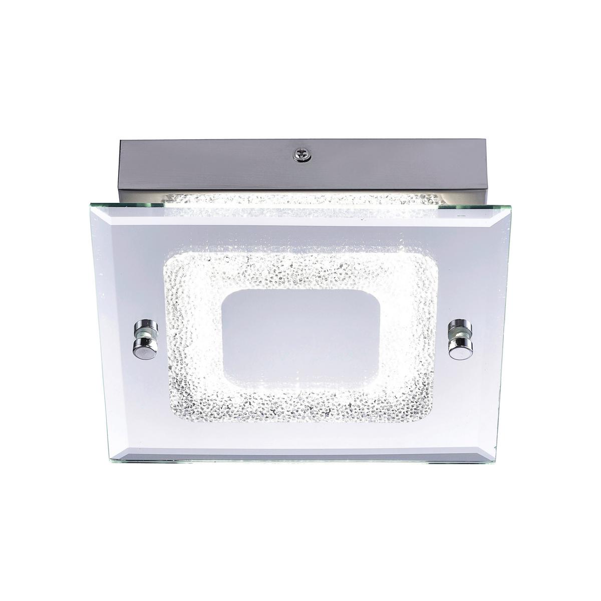 LED-Wandleuchte Lisa 1-Flammig - Chromfarben, KONVENTIONELL, Glas/Metall (18/18/5,8cm)