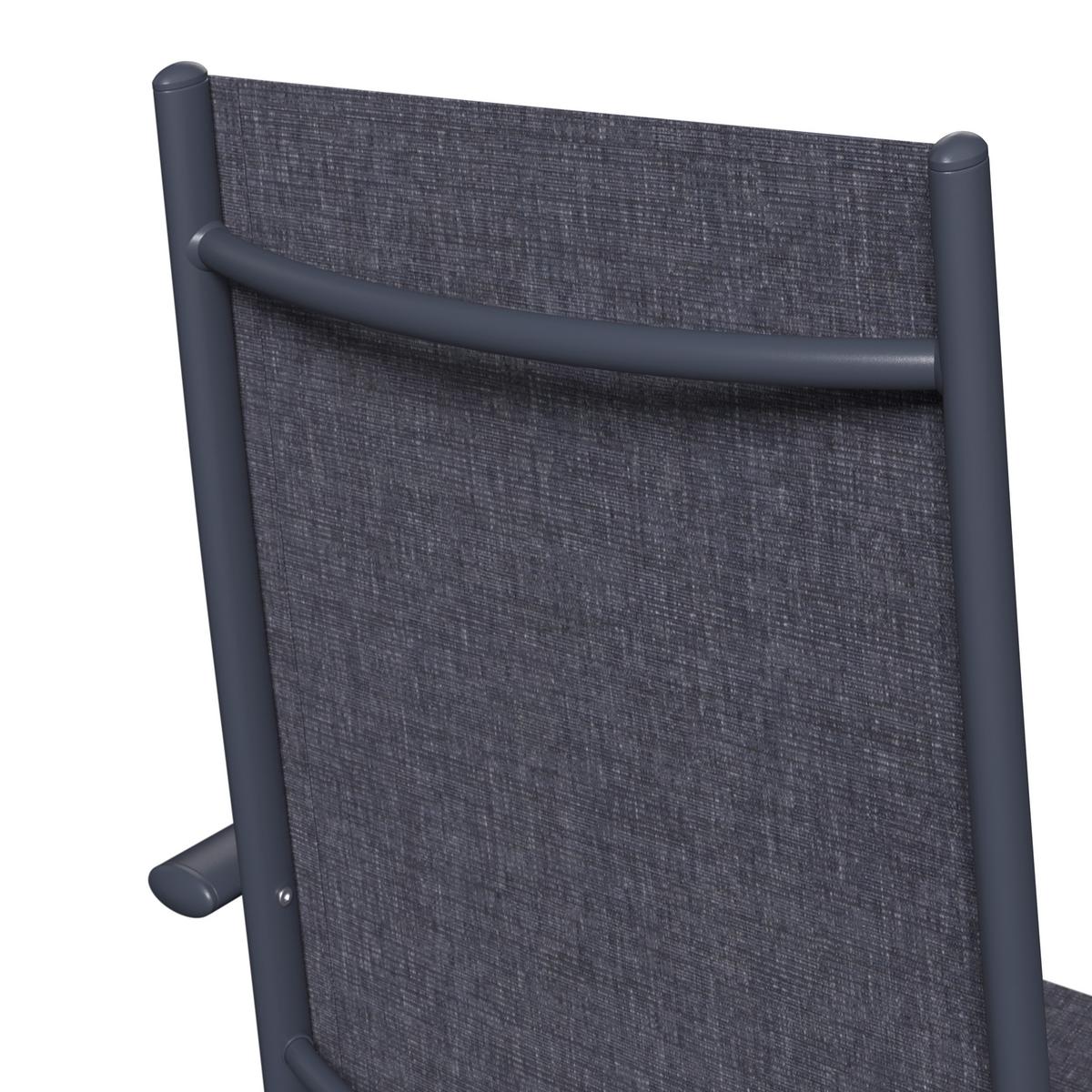 ZAHRADNÍ ŽIDLE NIKI - černá/tmavě šedá, Basics, kov/textil (56/106/54cm)