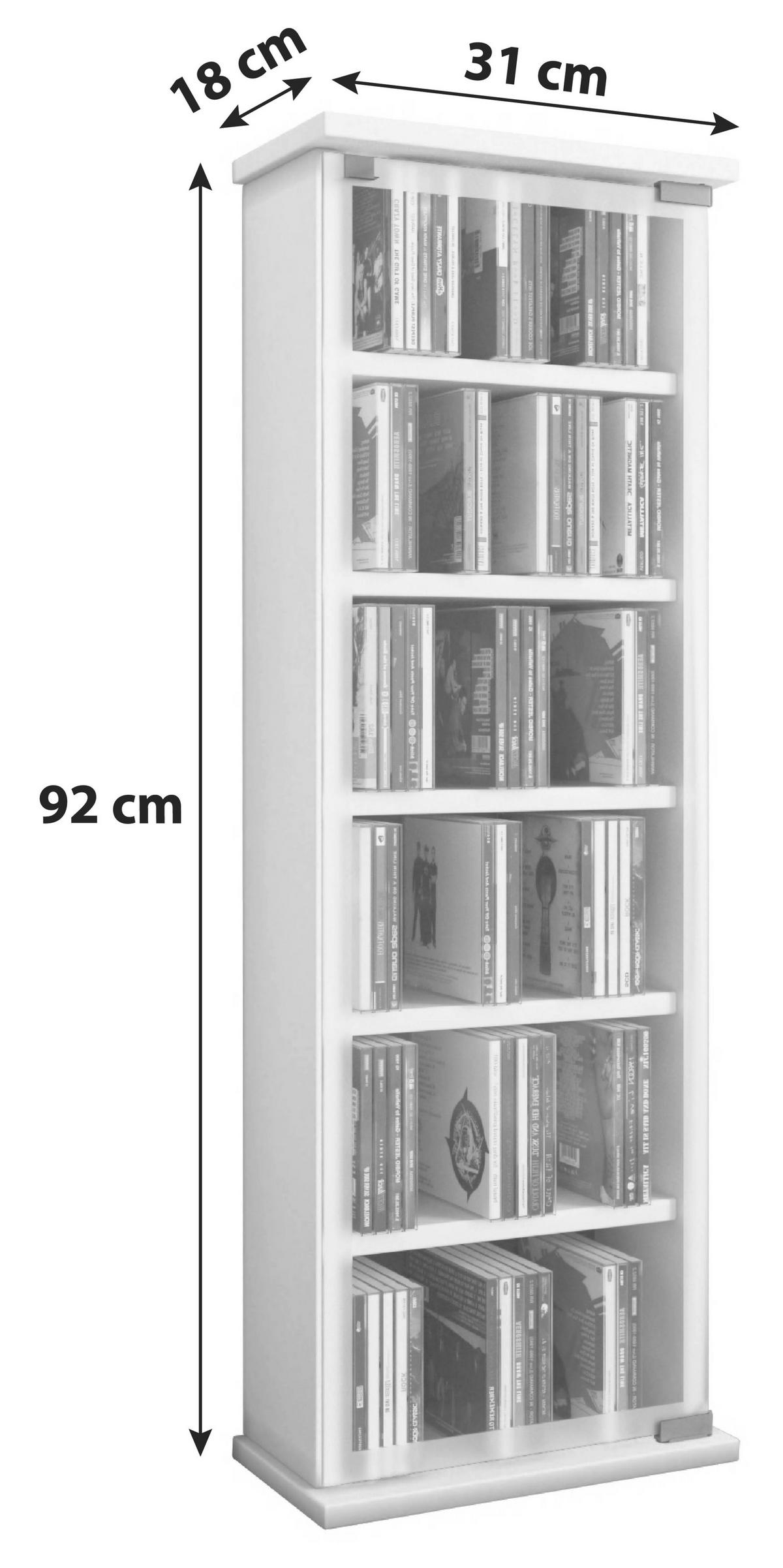 Cd Regal Mit Glastür Classic 31 Cm Buche Dekor - Buchefarben, KONVENTIONELL, Glas/Holzwerkstoff (31/92/18cm) - MID.YOU