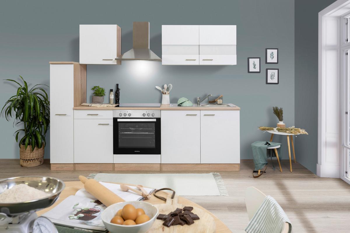 Küchenblock Merle Küchenblock 240 cm - Eichefarben/Weiß, Basics, Holzwerkstoff (240cm) - Respekta