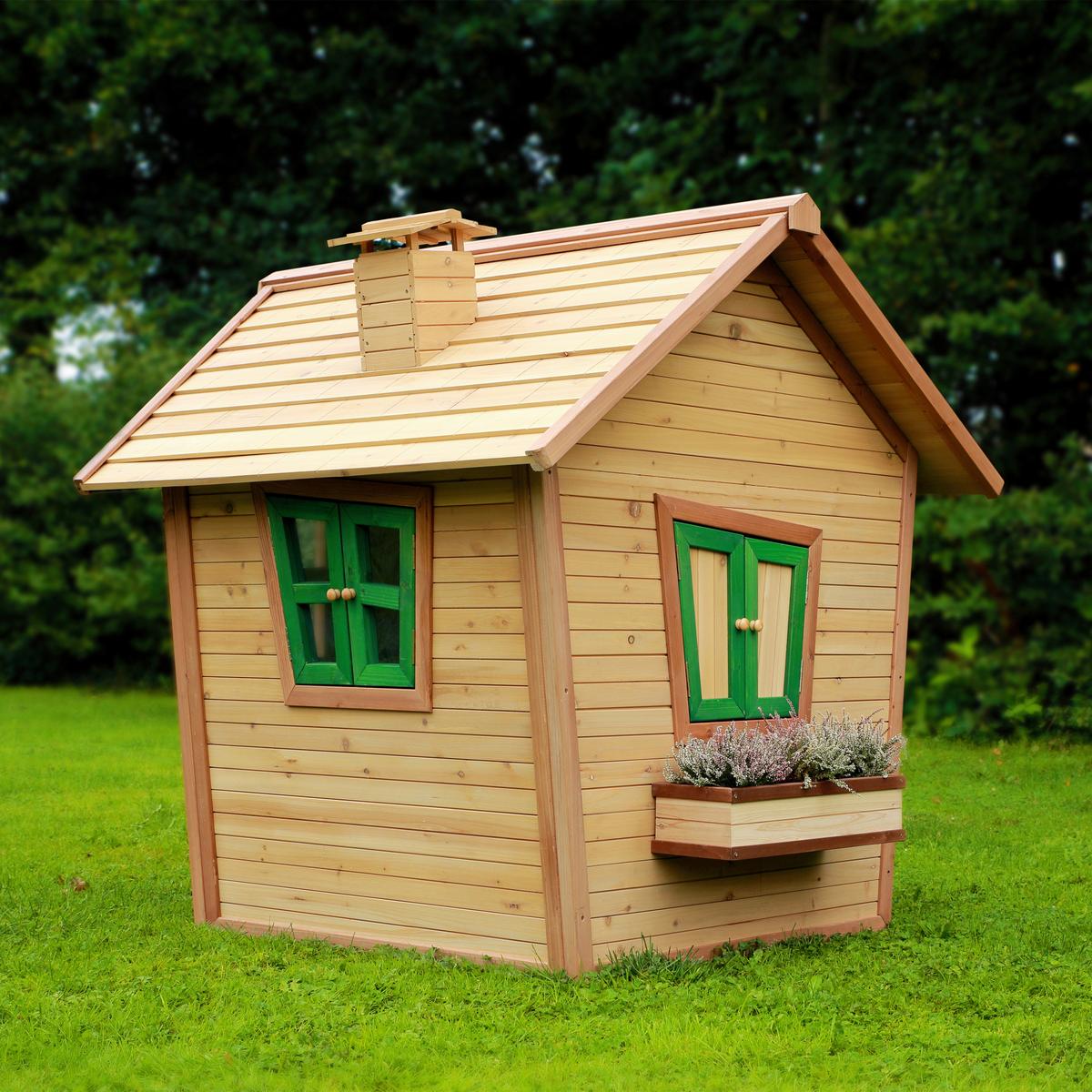 Spielhaus A030.044.00 - Braun/Grün, KONVENTIONELL, Holz (144/146/157cm) - Ambia Garden
